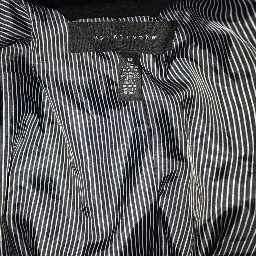 Apostrophe Black Lined Blazer Jacket Button Front - image 6